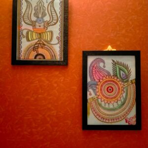 Shiv–Shakti & Radhe Radhe Mandala Art Frame Set (Set of 2) | Handmade Spiritual Wall Décor