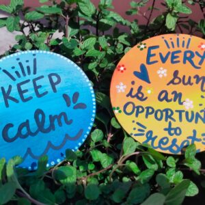 Hand-Painted Motivational Quote Coaster Set (Set of 7) – Positive Vibes Desk/Room Décor