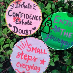 Hand-Painted Motivational Quote Coaster Set (Set of 7) – Positive Vibes Desk/Room Décor