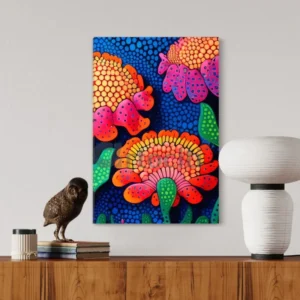 Vibrant Multicolor Sunflower Mandala Canvas Print