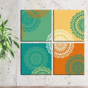 Colorful Mandala Painting Set of 4