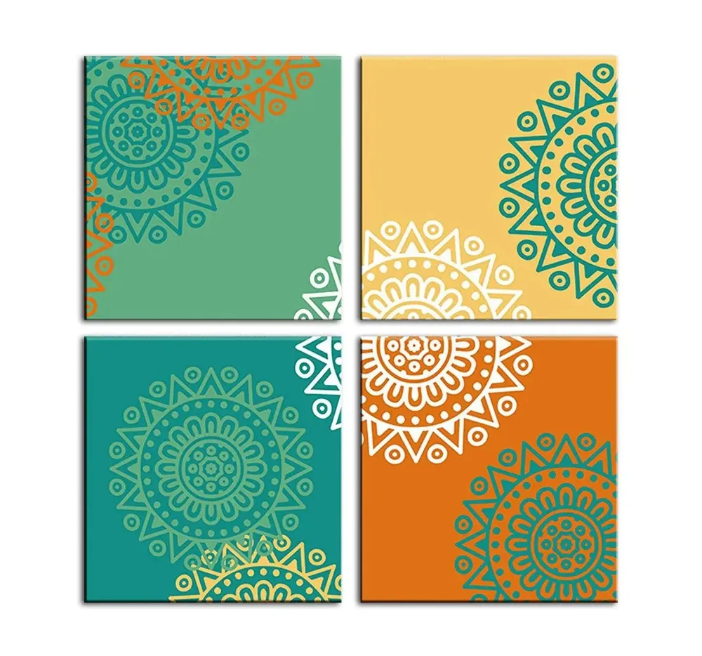 Colorful Mandala Painting Set of 4 - Image 2