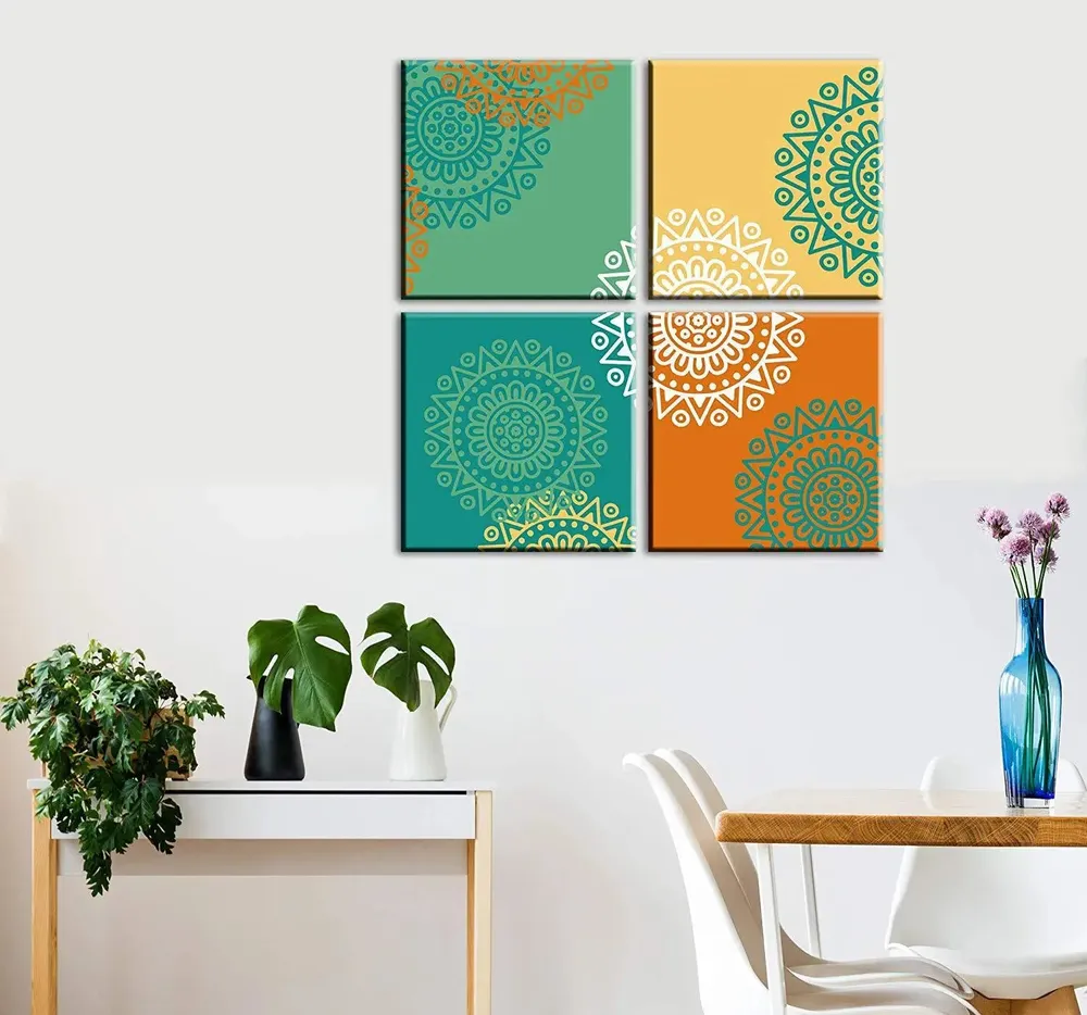 Colorful Mandala Painting Set of 4 - Image 3